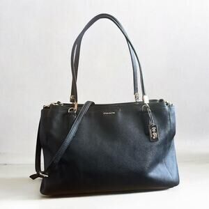 COACH 29422 Madison Black Saffiano Leather Christie Carryall Satchel Crossbody